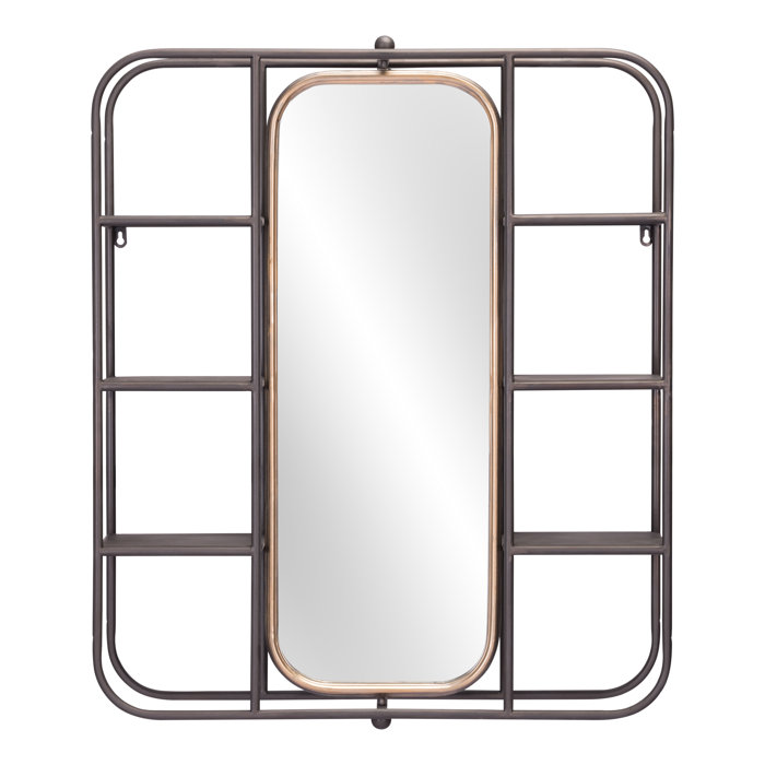 17 Stories Alice Rectangle Metal Wall Mirror Wayfair